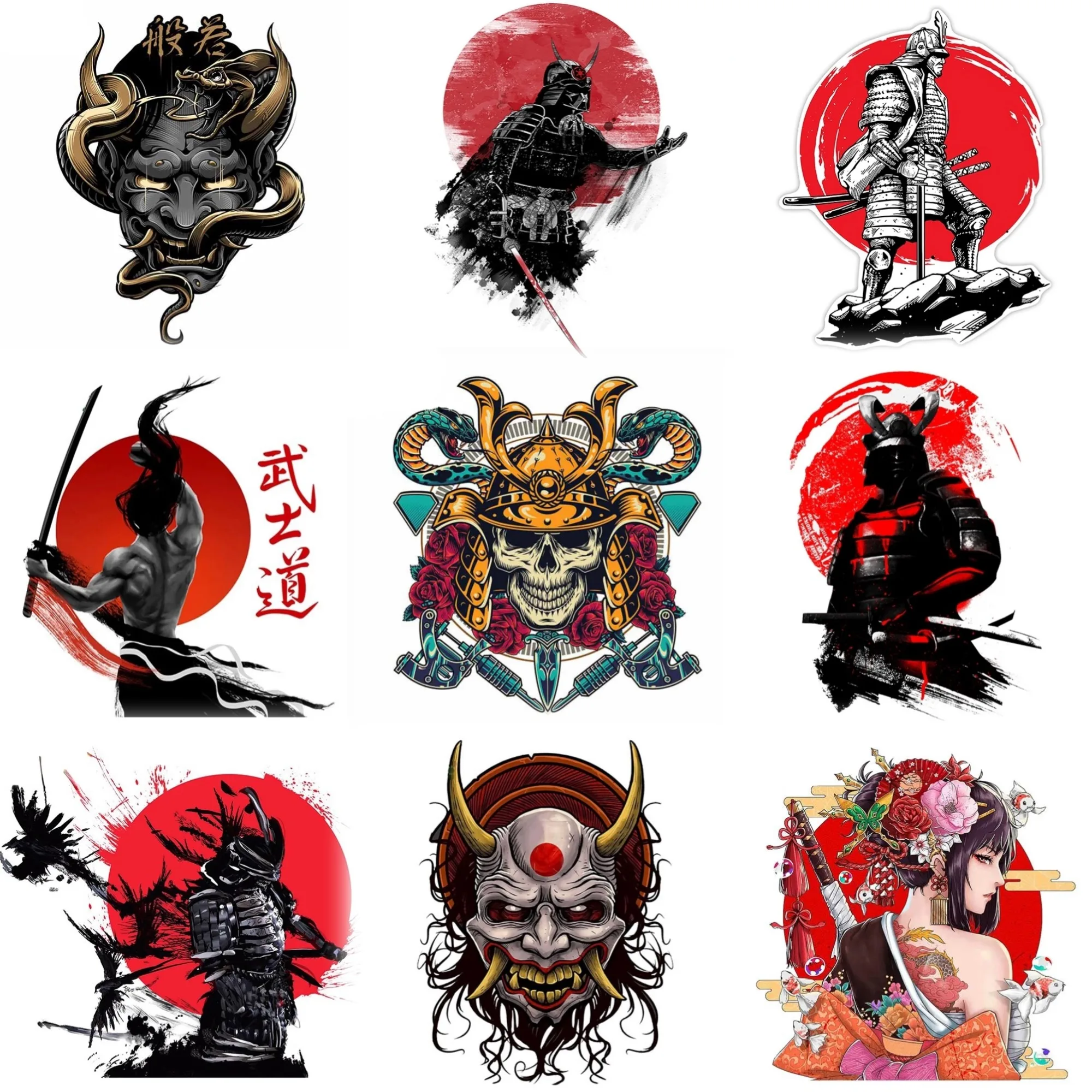 

Samurai Ninja Ghost Warrior Skull Creative Sticker for Decorate Car Van Truck Bicycle Motorcycle Window Wall Decal Accessorie