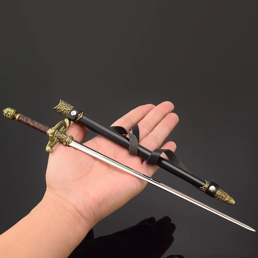 30cm jogo de energia drama agulha periférica arya stark espada jogo americano fino em linha reta arma metal brinquedos modelo artesanato katana presente