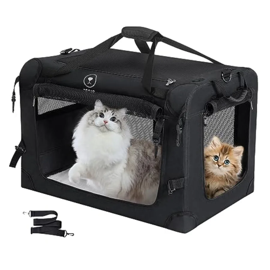 

Extra Large Cat Carrier for Car Travel Soft Sided Collapsible Pet Carrier for Outdoor and Indoor Uses Roomy Cat Carrier for 2 K