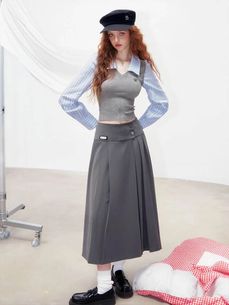 

Casual Striped Long Sve Slim Fit irt Women's 2025 Autumn New Sle Versatile Top French Sle Padded Other Material