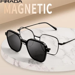 FIRADA Fashion Comfortable Magnet Eyeglasses Ultra Light Vintage Eyewear Optical Prescription Glasses Frame For Men Women 86009