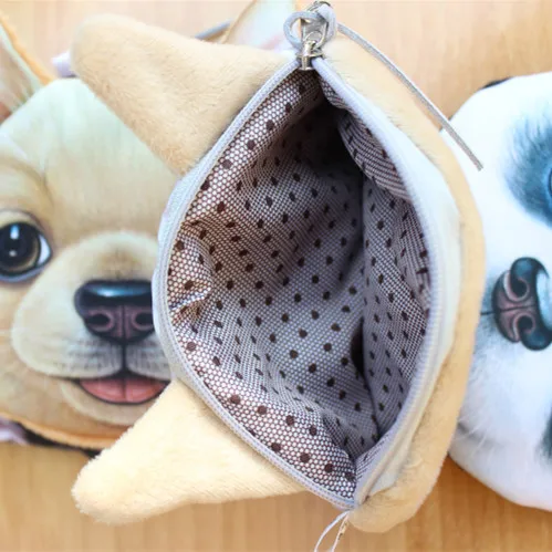 Cartoon Cute Simulation Dog Plush Coin Purse Creative Teddy Husky Cute Coin Purse Fashion Storage Bag Funny Birthday Gift