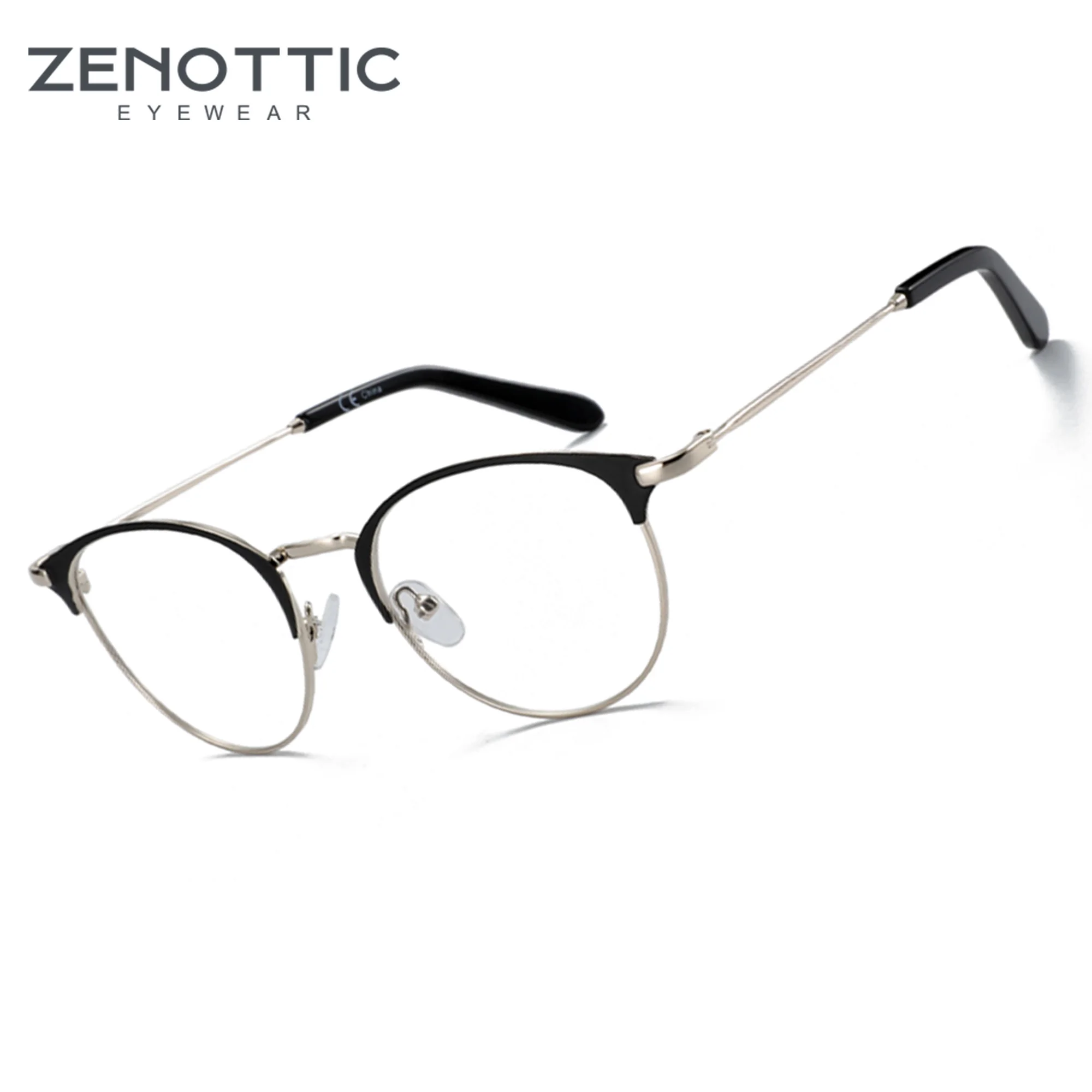 

Круглая оправа для очков ZENOTTIC для мужчин и женщин из легкого металлического сплава, универсального стиля и легкая, для ношения в течение всего дня.