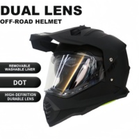 Full Face Off-Road Motorcycle Helmet with Windproof Face Shield and Integrated Sun Visor, DOT & ECE Certified, Lightweight ABS C