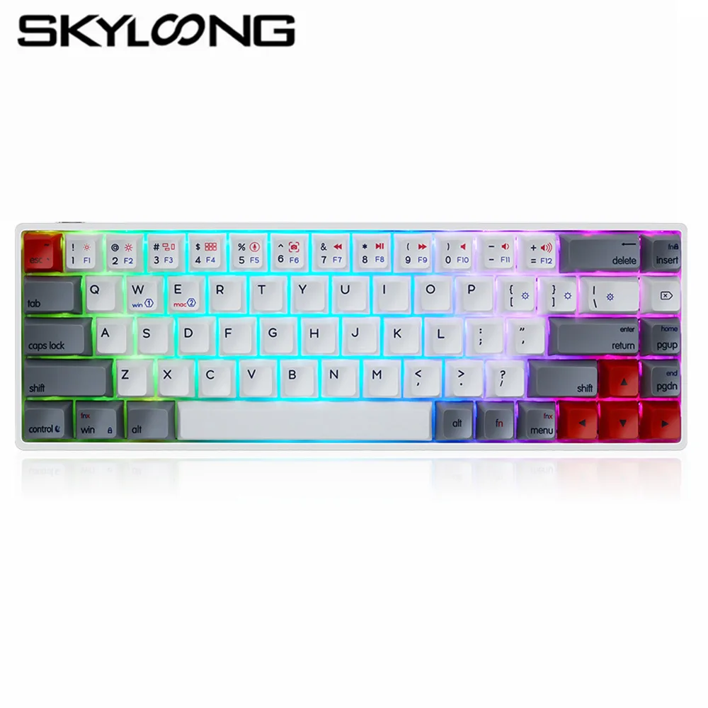 

Skyloong SK68 Mechanical Keyboard Aluminum Gradient Halo Dyeing RGB Hot-Swap Tactile Switchs Gaming Customization Keyboards GK68