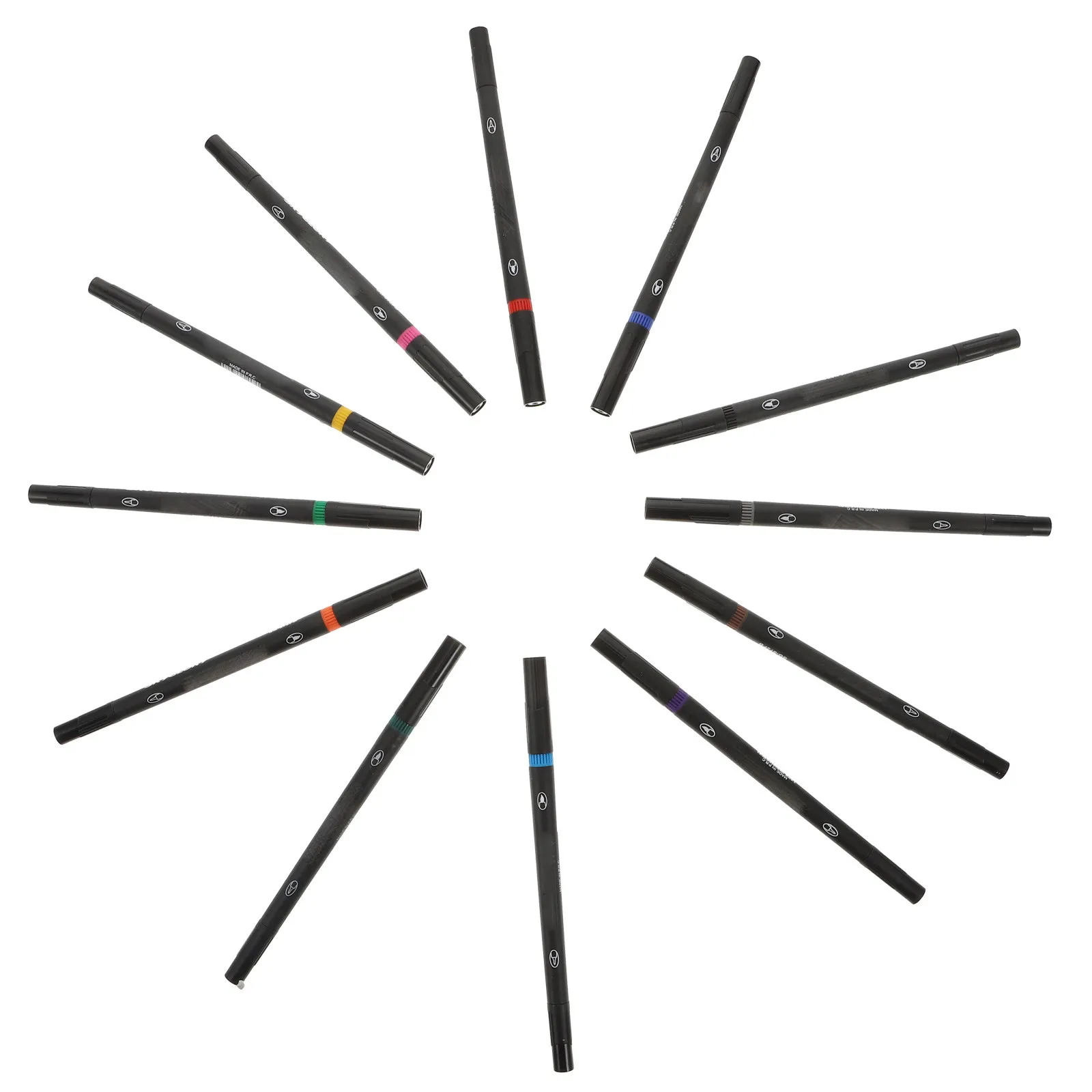 12Pcs Double-Ended Hook Line Drawing Pens Watercolor Markers Portable Sketching Pens for Students Artists Creative Painting
