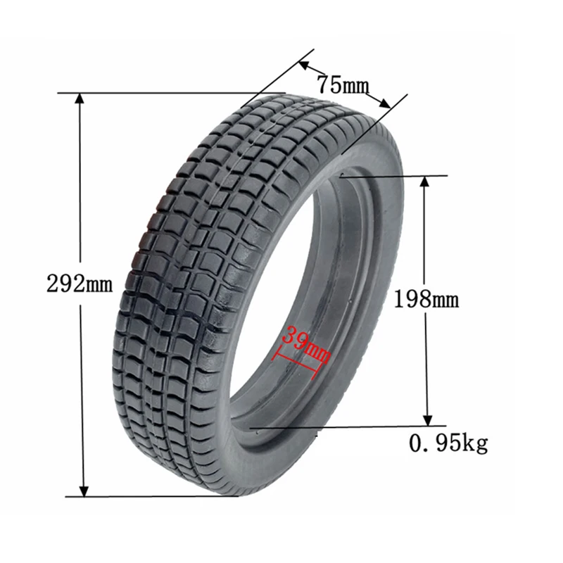 Electric vehicle tire 300x75 solid tire 12-inch widened pneumatic tire electric wheelchair tire