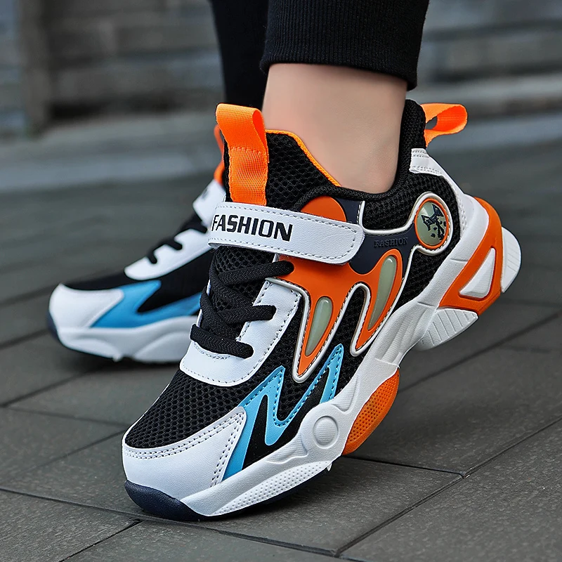 Brand Kids Shoes Boys Breathable Running Shoes Fashion Simple All-fitting Spring Autumn Comfortable Casual Sports Shoes