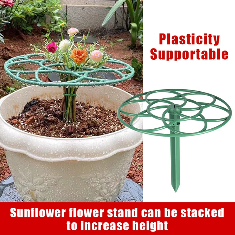 1Pc cremagliera in plastica a forma di girasole Bonsai struttura rampicante verde Luo granchio artiglio orchidea supporto a strato singolo ponteggio rampicante vite