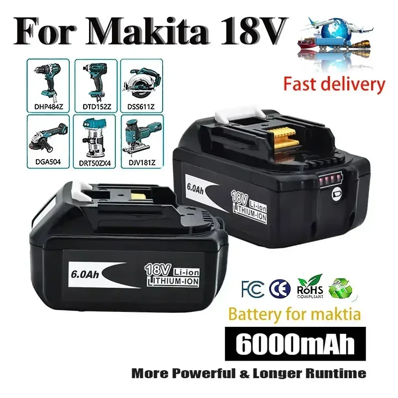 

Новейшая аккумуляторная батарея для электроинструментов Makita 18 В, 6000 мАч со светодиодной литий-ионной заменой LXT BL1860B BL1860 BL1850 BL 1830