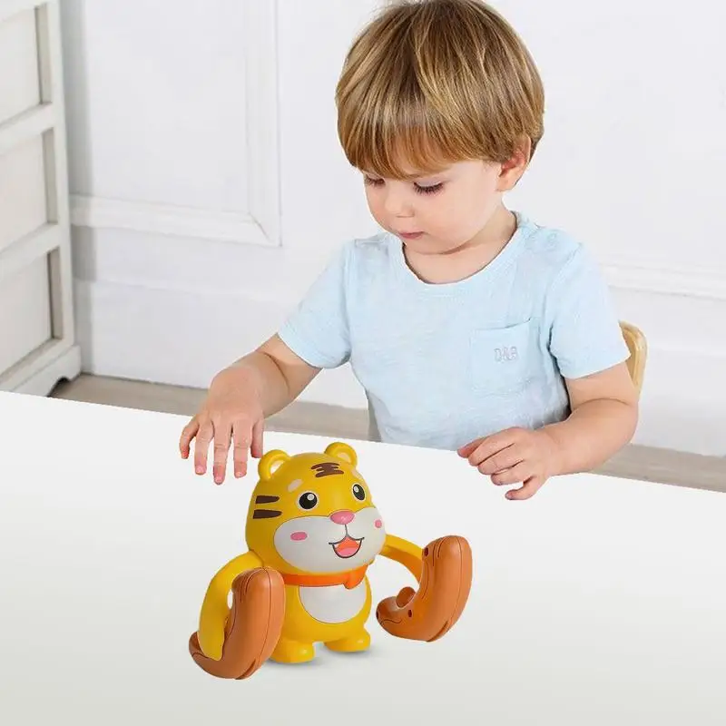 Moving Animal Toys For Kids Tumbling Light Up Tiger Toys Funny Movable Toy Cartoon Animal Toys For Enhances Hand-Eye