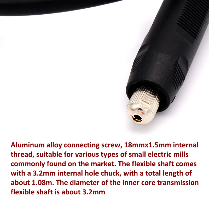 1M High Quality Soft Shaft Electric Mill Accessories Engraving Machine Extension Line Soft Shaft Long Flexible Thread 18x1.5mm