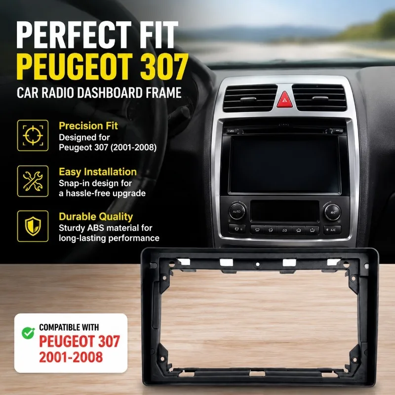 Android Central Control Screen Dash Panel Fit PEUGEOT 307 Car Navigation Modification Frame Universal Stereo Mounting Bezel
