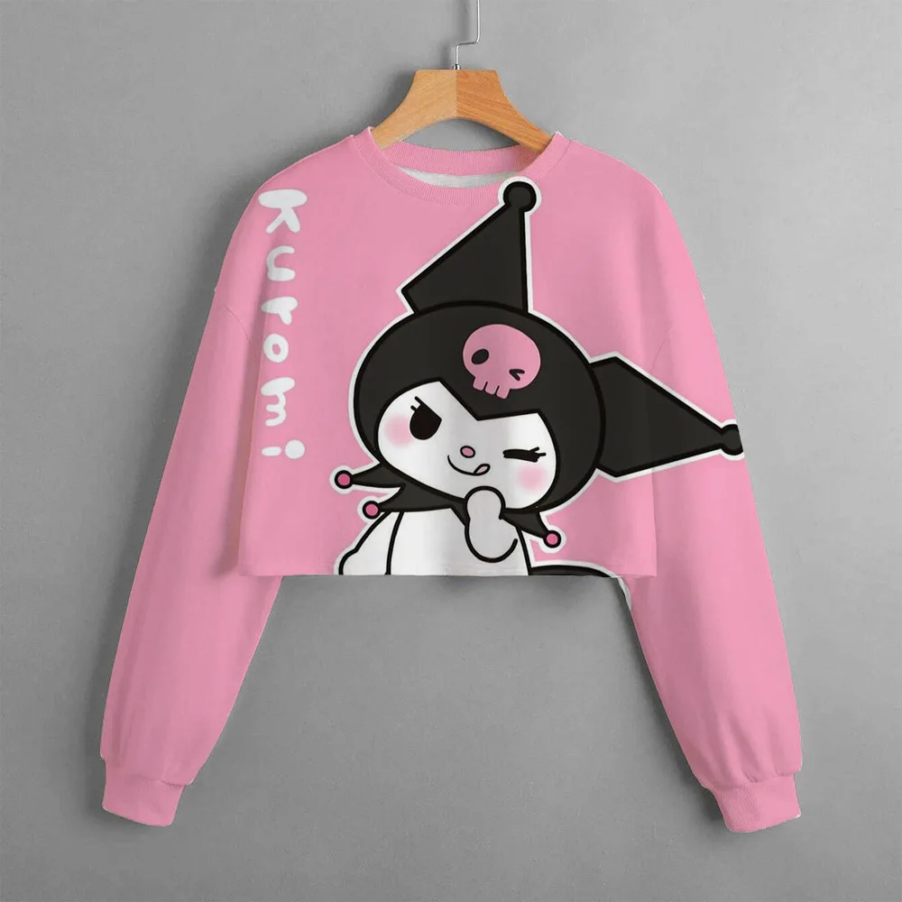 Kawaii Kuromi Mymelody Jade Gui Dog Top com capuz para roupas infantis meninas com capuz desenho animado