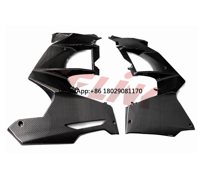 100% Full Carbon Fiber Custom Motorfiets Onderdelen Zijpanelen Voor Kawasaki Ninja H2 Sx 2018 +