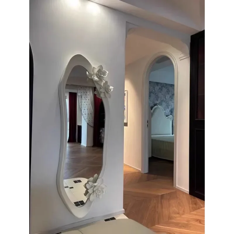 BJ BY French Carved Wall Hanging Full-length Mirror Clothing Store Cream Mirror Muse Full-length Fitting MirrorBJ