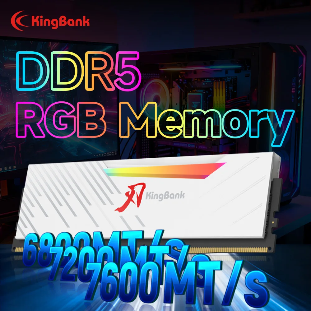 KINGBANK SOARBLADE KRRW Series DDR5 RGB Memory Kit 32GB (16GBx2) 6800 7200 7600 MHz High Frequency with Hynix A Die