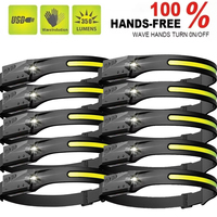 LED Sensor Headlamp Camping Search Light Head Flashlight USB Rechargeable Powerful Lamp Front Lanterns Headlights 6 Styles