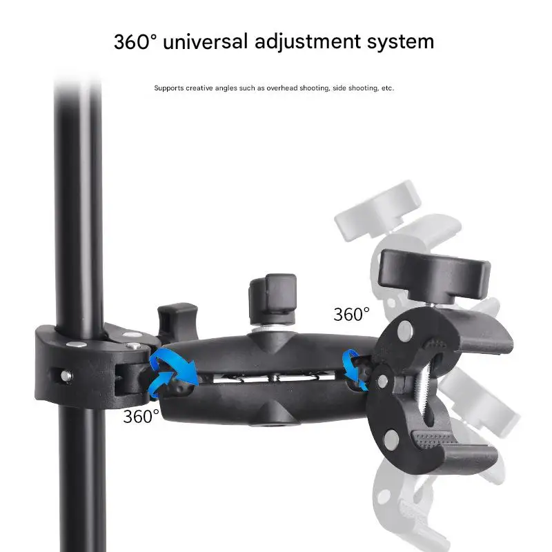 Double Super Clamp Camera Mount Magic Socket Arm Bracket for Umbrella Pole Monitor Photography Reflector Studio Accessories