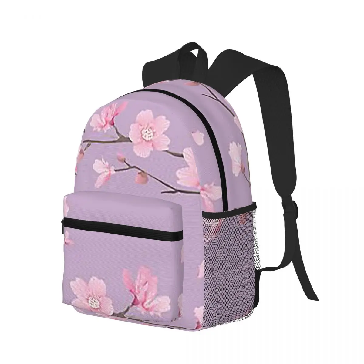 Cherry Blossom Flower Plant - Pastel Purple Student Backpack School Bag Hiking Travel Daypack for MenWomen Bookbag Shoulder Bags