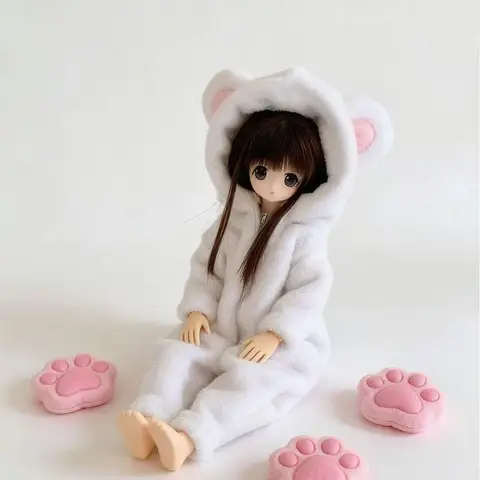 Плюшевый комбинезон-пижама для кукол BJD Ob24 1/6