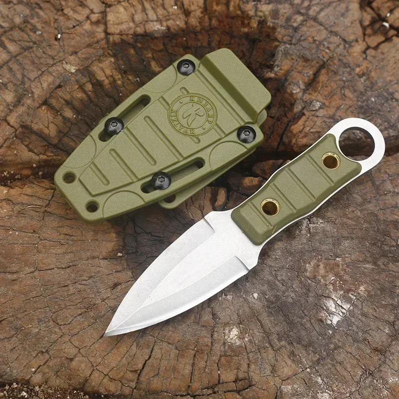 2024 New Camping Survival Small Straight Knife+K-Sheath, Portable Multi functional Outdoor Knife, High Hardness Sharp Tool Knife