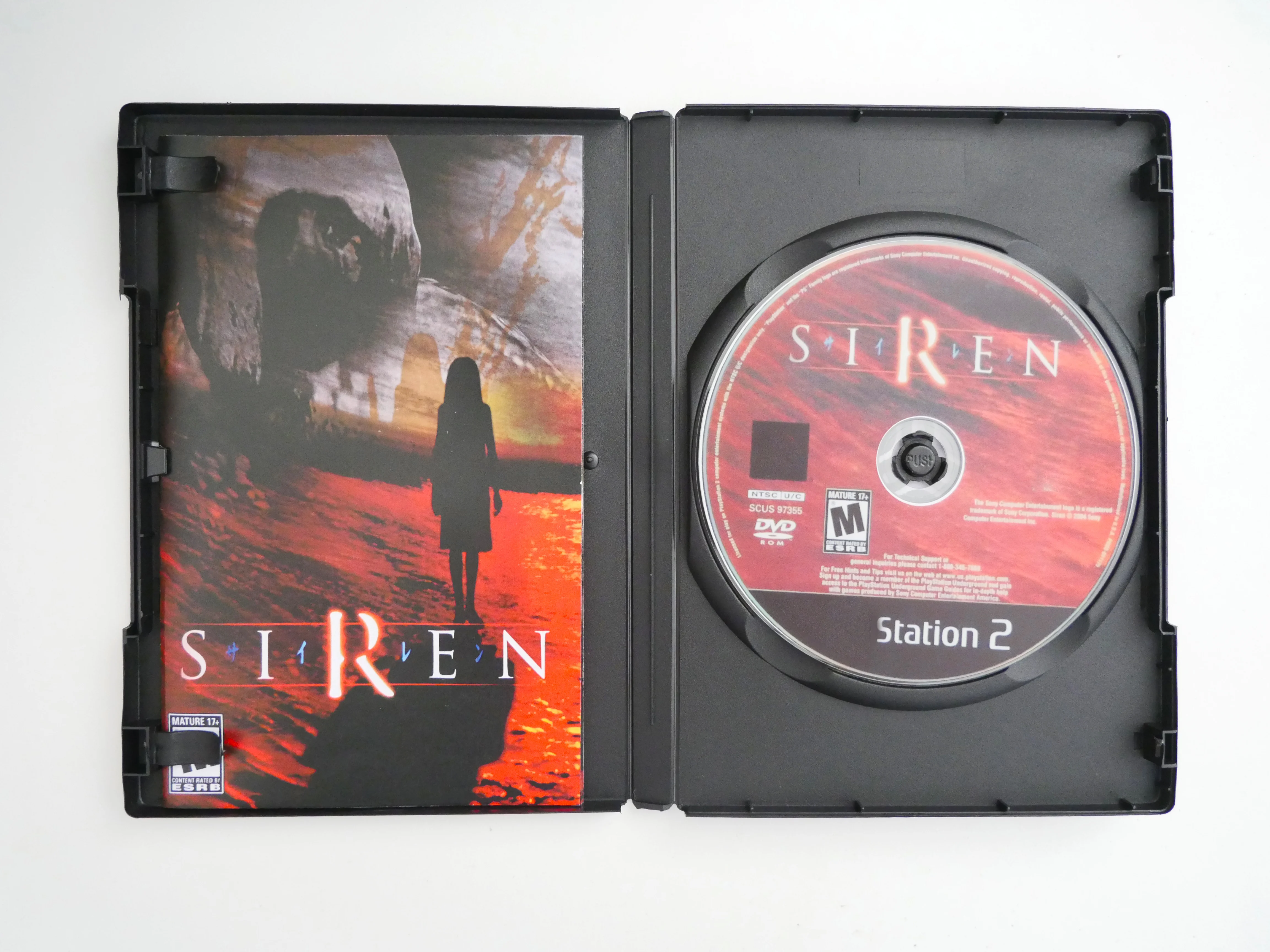 PS2 Siren With Manual Copy Disc Game Unlock Console Station 2 Retro Optical Driver Video Game Machine parts