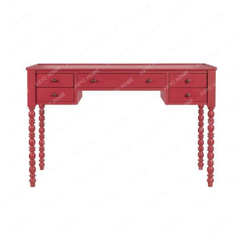 

retro red desk/American light luxury, modern minimalist computer desk