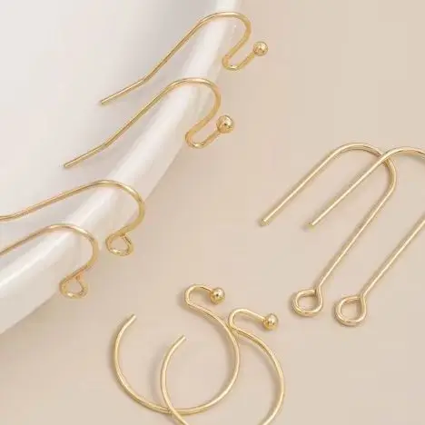 

14K Gold-plated Hooks Earring Accessories DIY Handcrafted French Simple Versatile Fashionable Earrings Jewelry Making Suppli