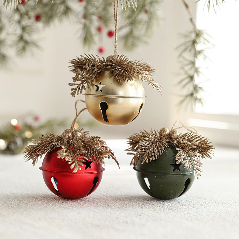 

New Christmas Ornaments Decorations For Home Atmosphere Setup Christmas Tree Creative Pinecones, Red Berries, And Bell Ornaments