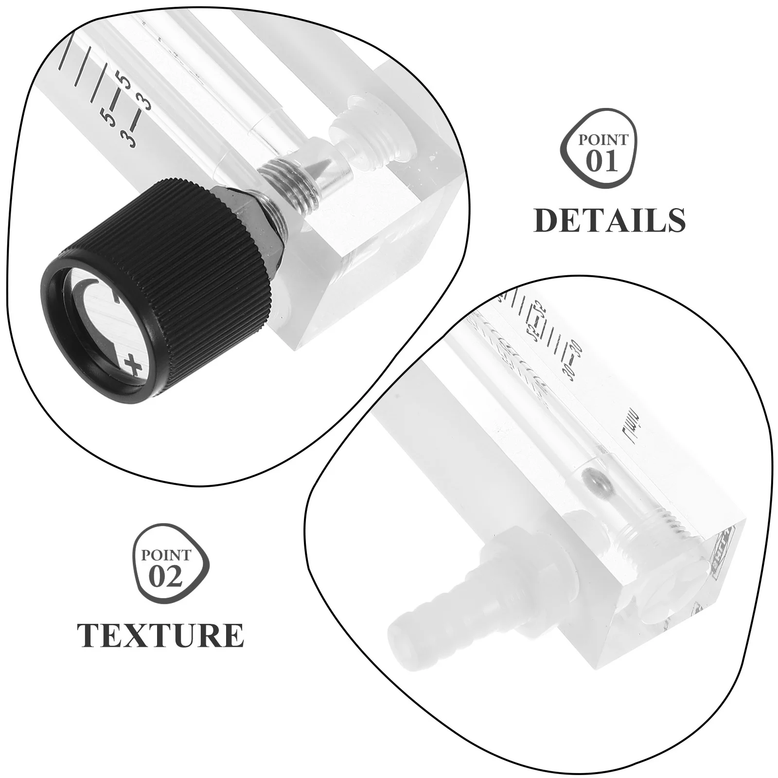 صمام تدفق الهواء المحمول بتصميم سهل الاستخدام لمقياس تدفق الأكسجين والنيتروجين الدقيق