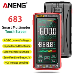 ANENG 683 Smart Multimeter Touch Screen High-end 6000 Counts Rechargeable Anti Burn AC/DC Voltage Tester Current Auto Ranging To