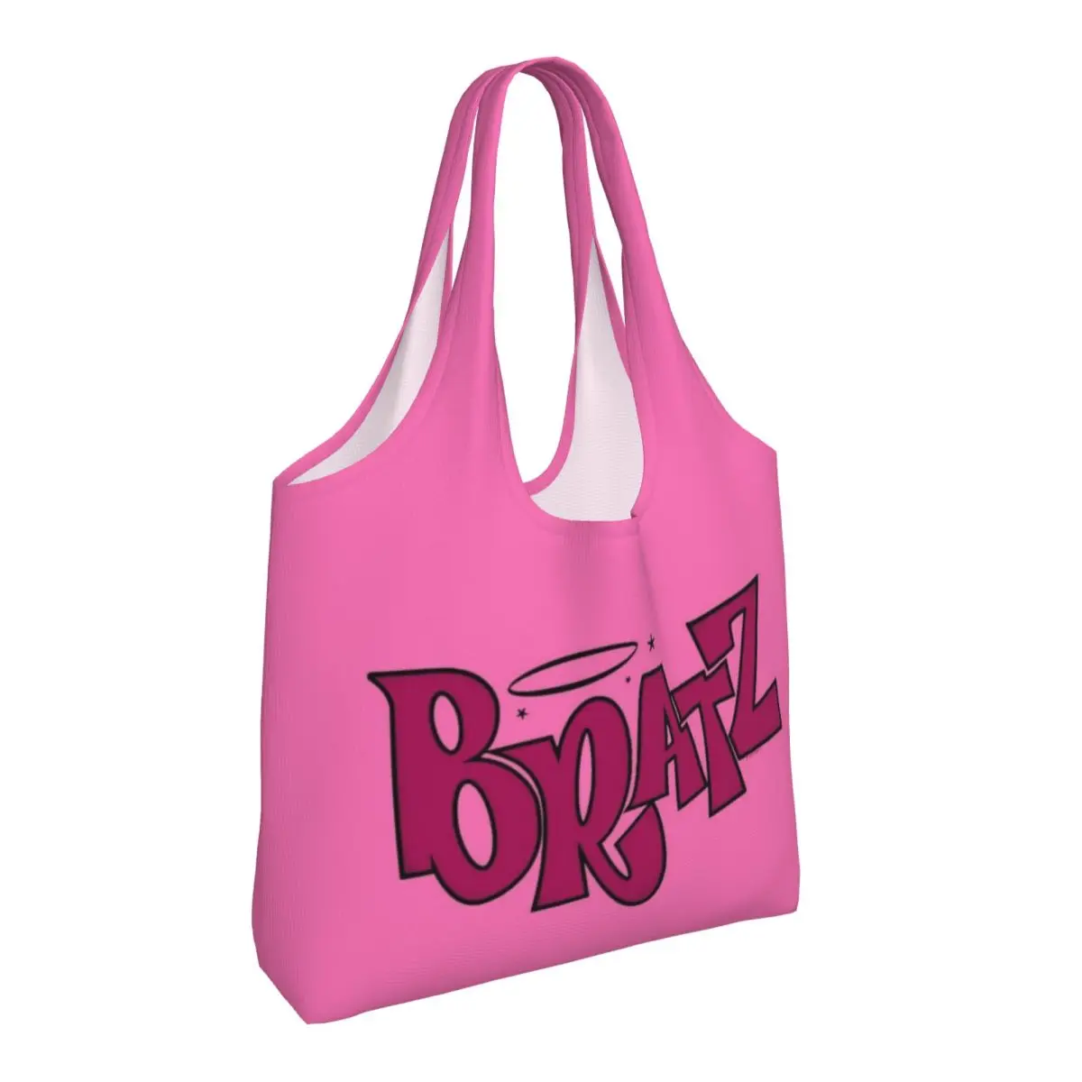 Ladies' Elegant Shoulder Shopping Bag Kawaii B-Bratz Letter Tote bag, accommodates daily shopping, fashion and practicality