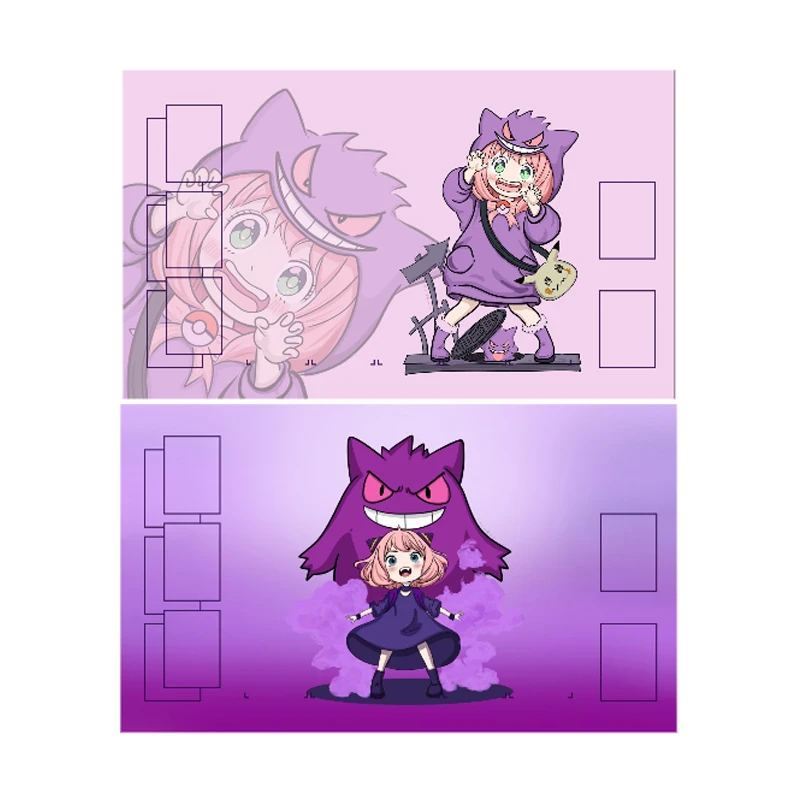 

600X350X2 мм Diy Ptcg Trainer Acerola Card Battle Mat Ptcg Gengar Настольная игра для одного игрока Боевая карта Аниме Карта в подарок