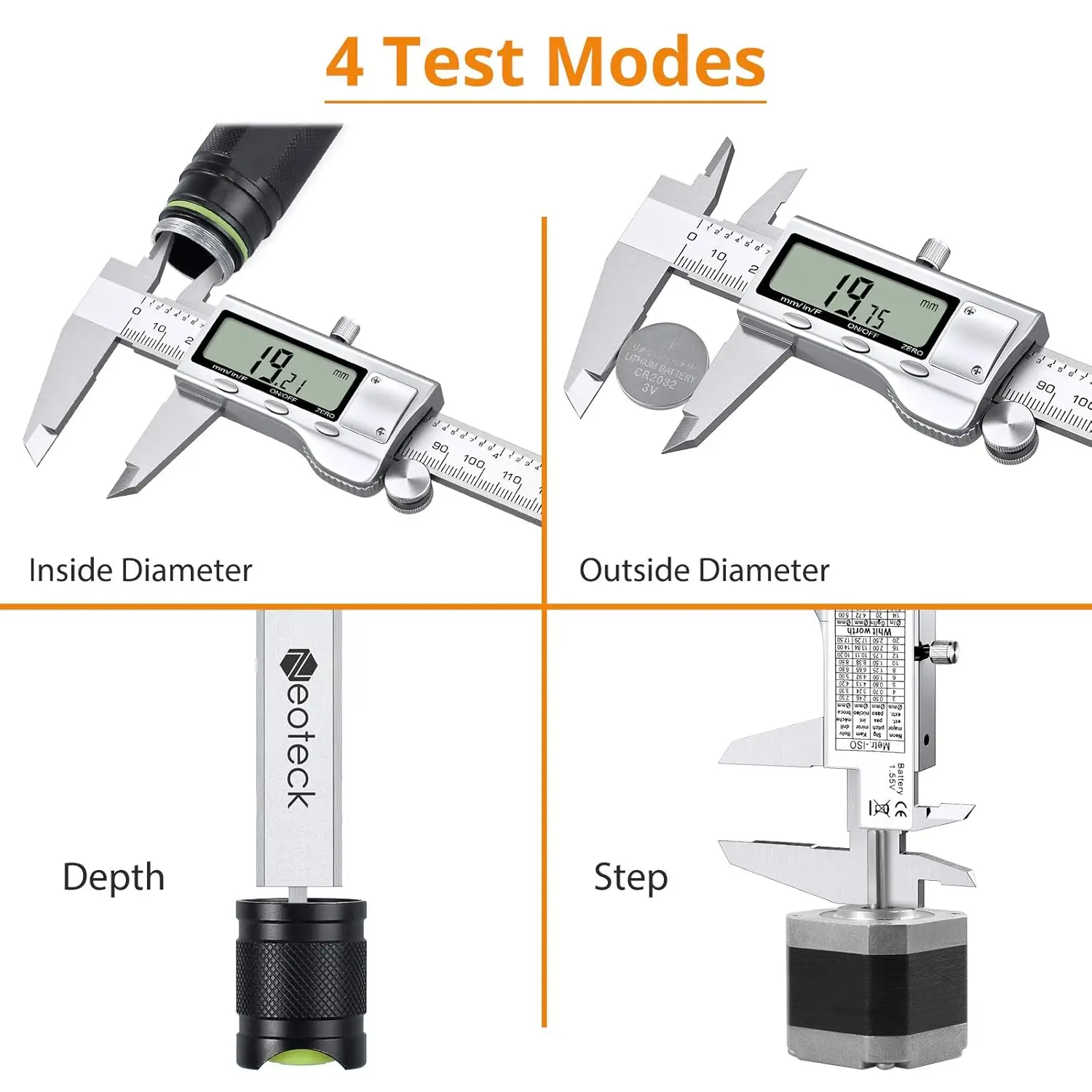 8 inch Digital Caliper and Feeler Gauge Set Tool LCD Display Digital Caliper Measuring Tool with Fraction/Inch/MM Conversion