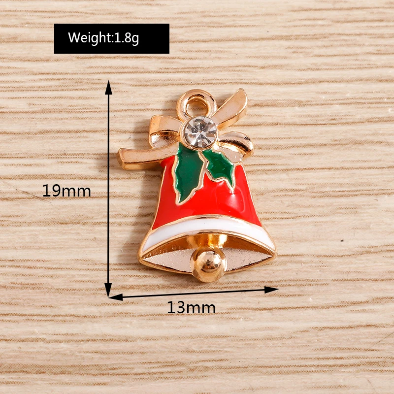 Tusember 20 Stück Niedliche Weihnachtsanhänger Weihnachtsmütze Glocke Socke Hirsch Weihnachtsmann Anhänger für Schmuckherstellung Ohrringe Halskette – Detail 13