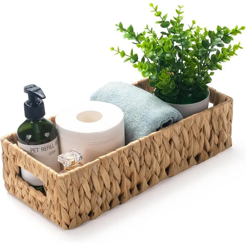 

Плетеные корзины VOFUN из водяного гиацинта со встроенными ручками (14,2x6,5x3,7 дюйма) для туалетной бумаги и хранения вещей