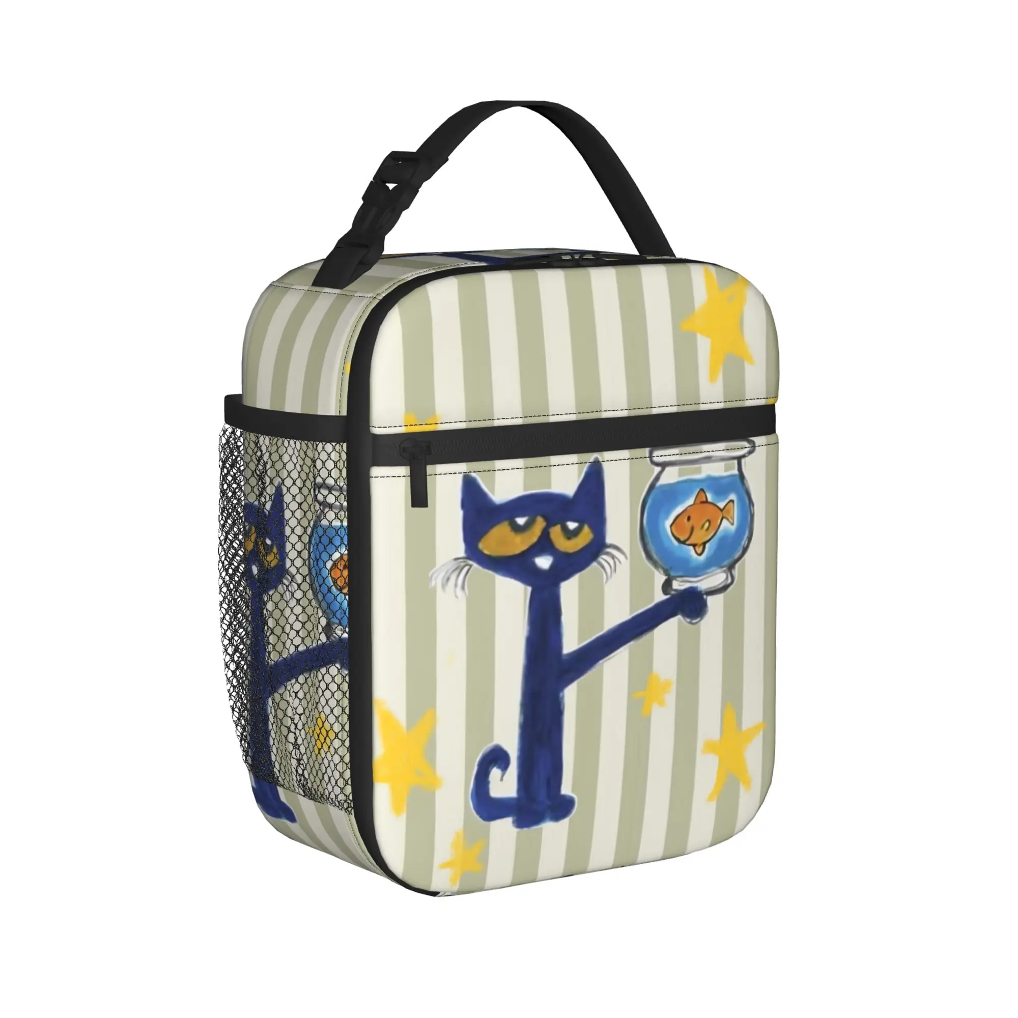 Pete The Cat Goldfish Insulated Lunch Bags Thermal Bag Lunch Container  Portable Lunch Box Tote Food Storage Bags Beach Picnic