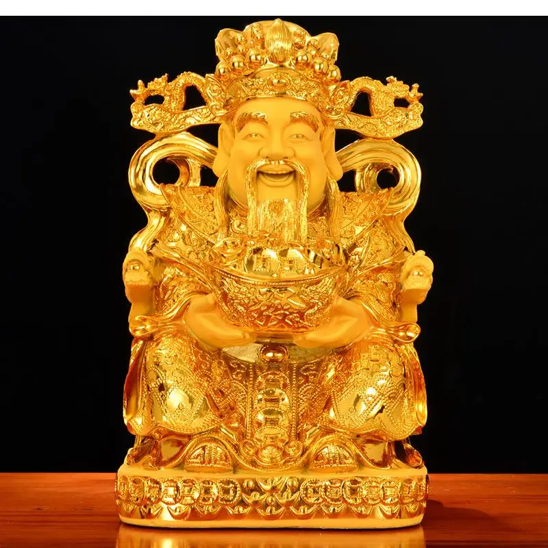 Modern Home Decor Buddha Statue Living Room Family Lucky Gold Plated Resin Crafts Office Decoration Sculpture Gift - Image 3