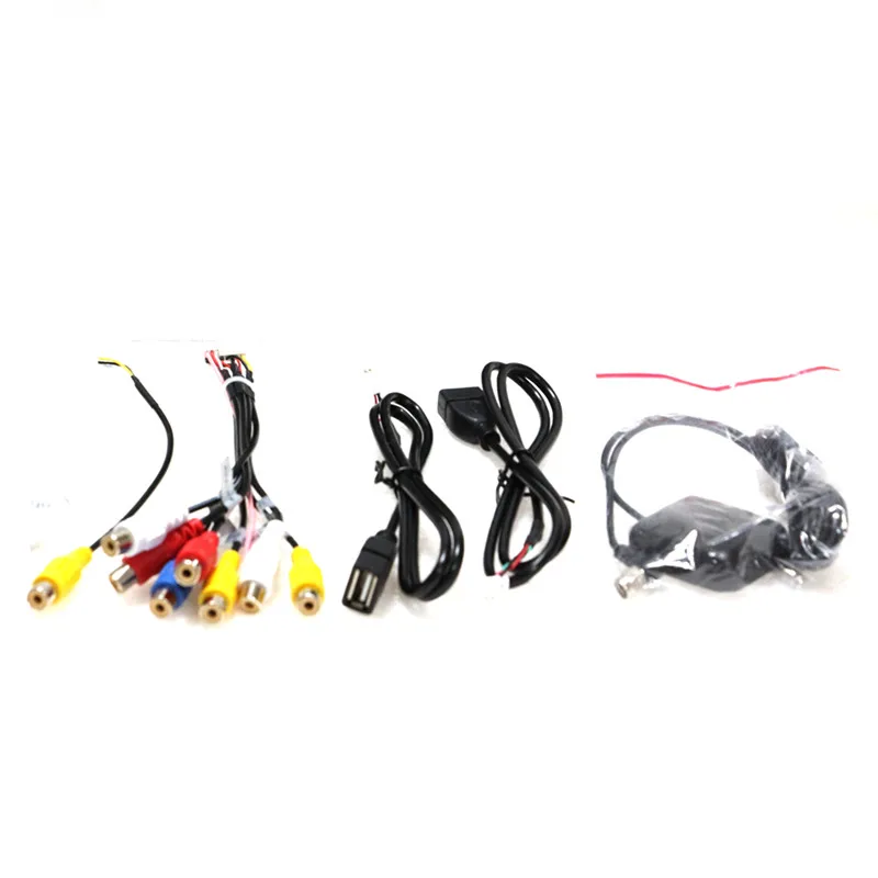 Universal 6pcs For set Wiring Harness USB Adapter GPS Antenna Video Audio RCA Wifi Cable for 2 Din Car Android System Head Unit