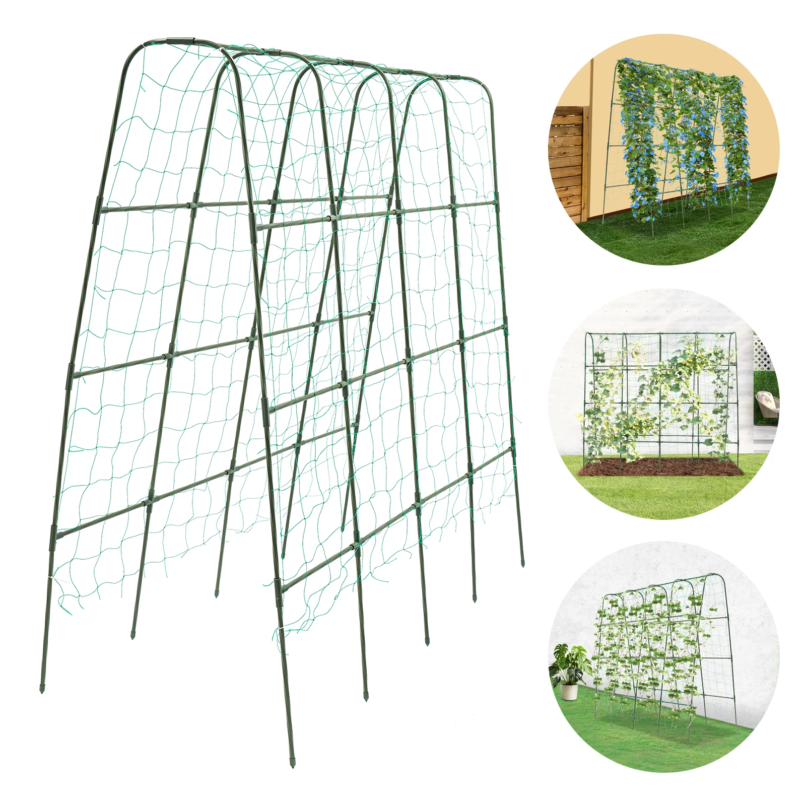

Garden Arch Trellis for Climbing Plants 160x160cm/120x120cm Mesh Supported Rust-Resistant Outdoor Patio/Balcony Decoration