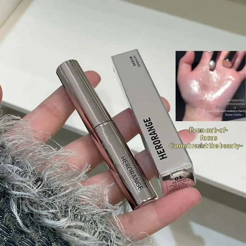 HERORANGE Highlighter Stick - قلم ظلال عيون أبيض لامع لامع طبيعي، تظليل كونتور، مكياج للوجه