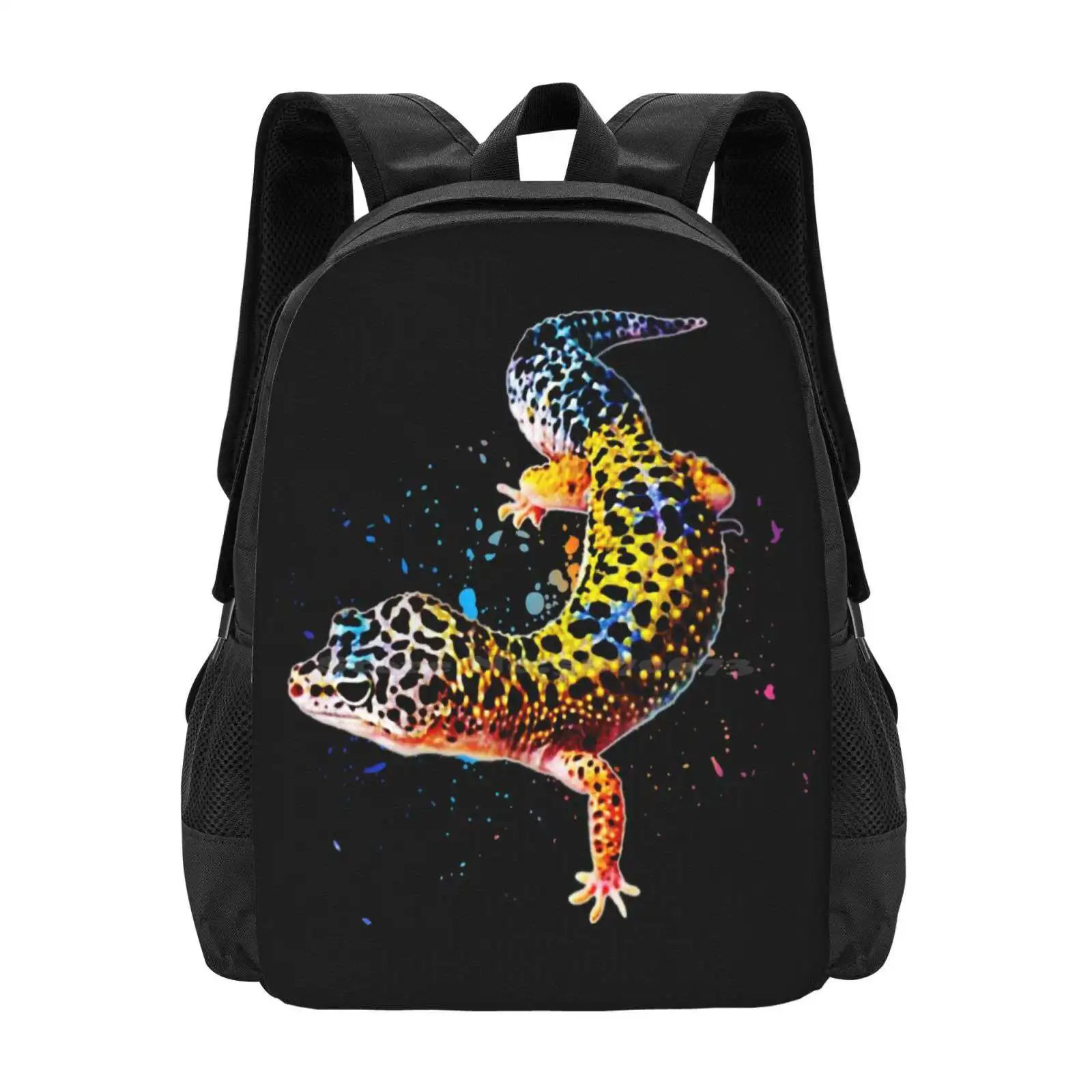 Leopard Gecko Reptile Keeper Lizard Watercolor 3D Print Design Backpack Student Bag I Love Leopard Geckos Gecko Love I Love