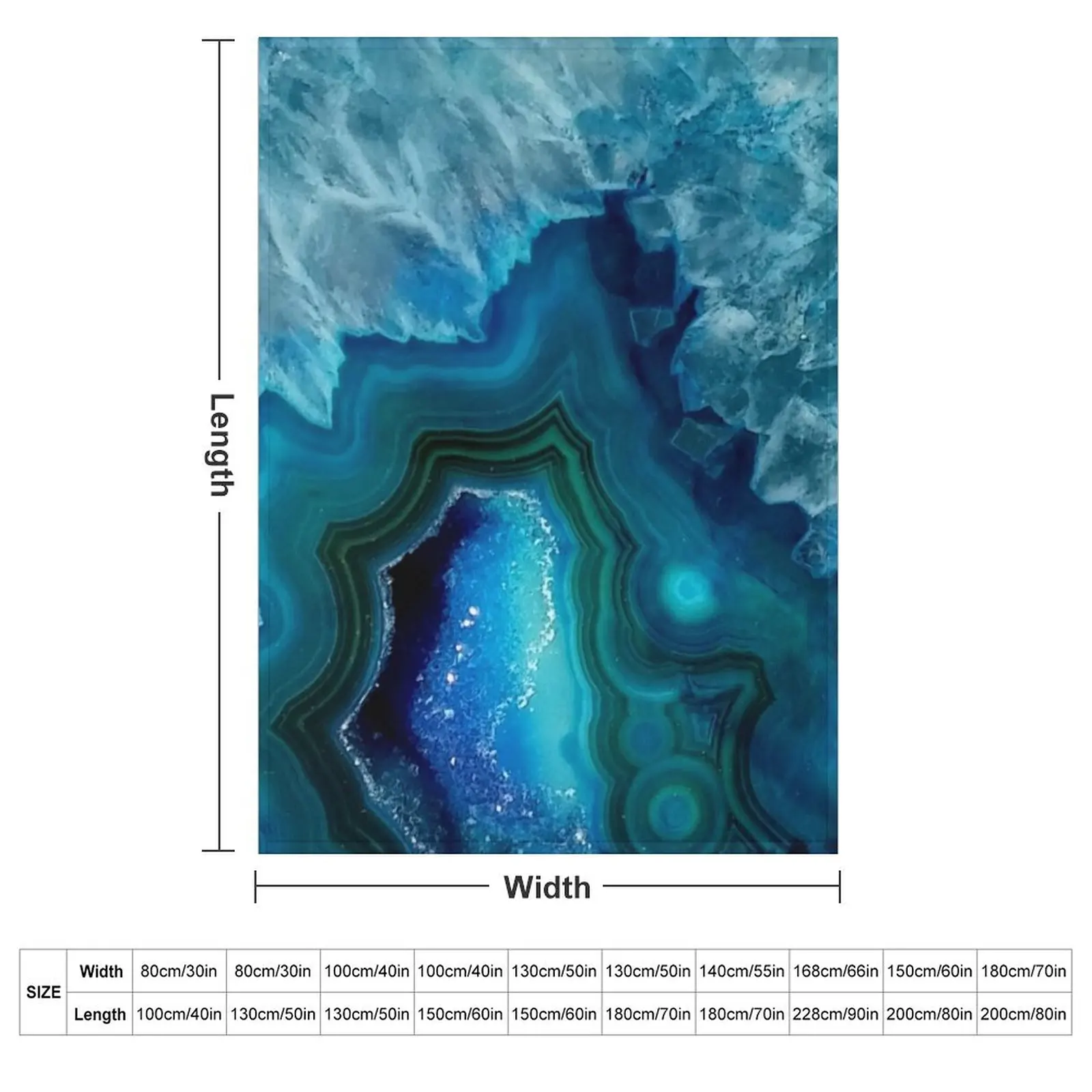 Teal Blue Agate Throw Blanket Flannel Bed covers christmas gifts Decoratives For Decorative Sofa Custom Blankets