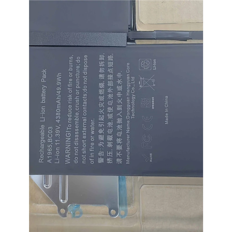 Bateria A1965 do Macbook Air A1932 2018 2019 13 cali A2179 Części i akcesoria do laptopów Części do laptopów 4380 mAh 49,9 WH