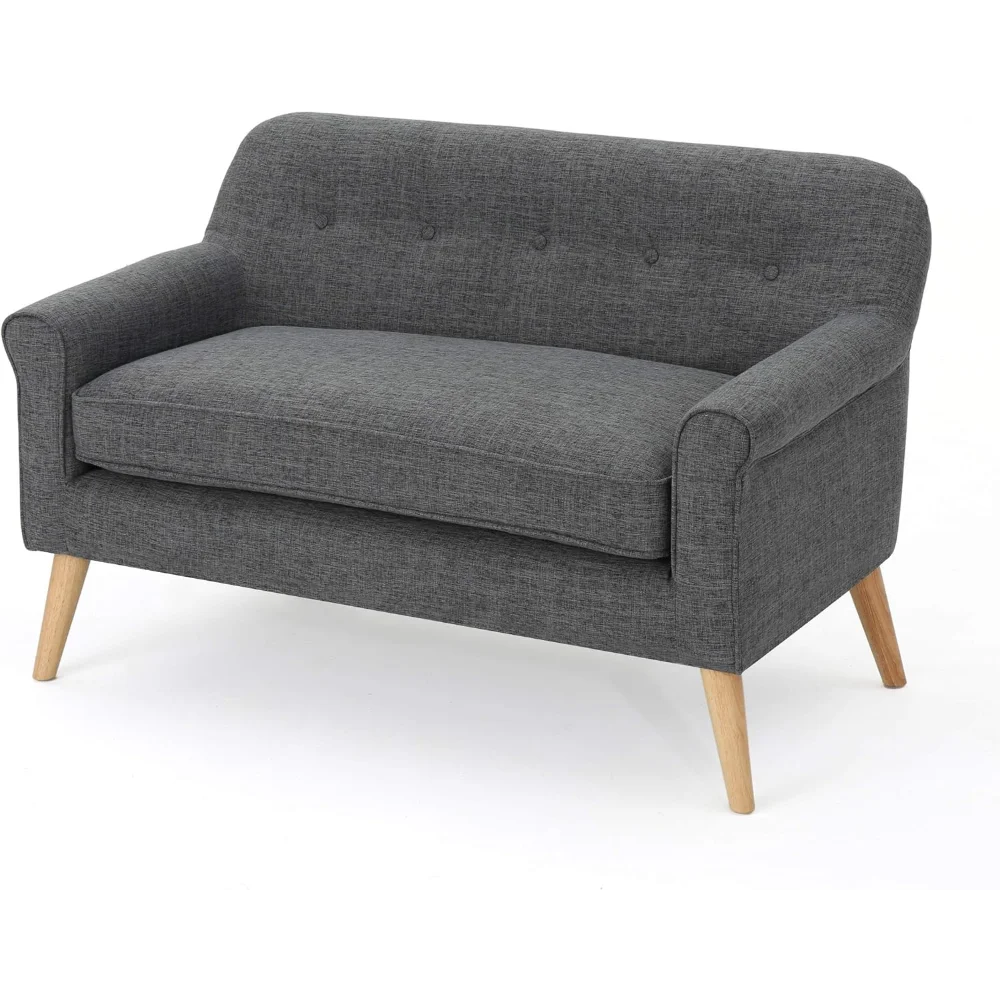 

Mariah Mid-Century Modern Loveseat, Grey