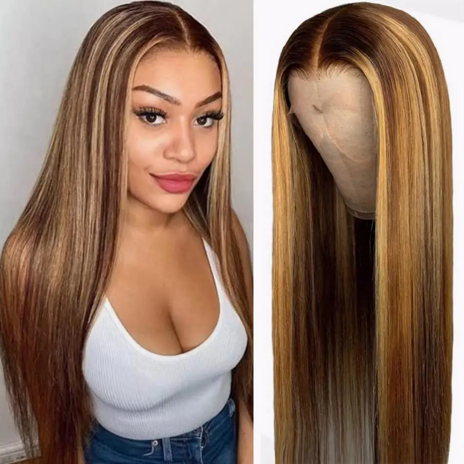 P427 Highlight Lace Frontal Wig HD 13x6 Straight Wigs For Women Choice 30 40 Inch Brazilian human Hair pre plucked Cheap Wigs