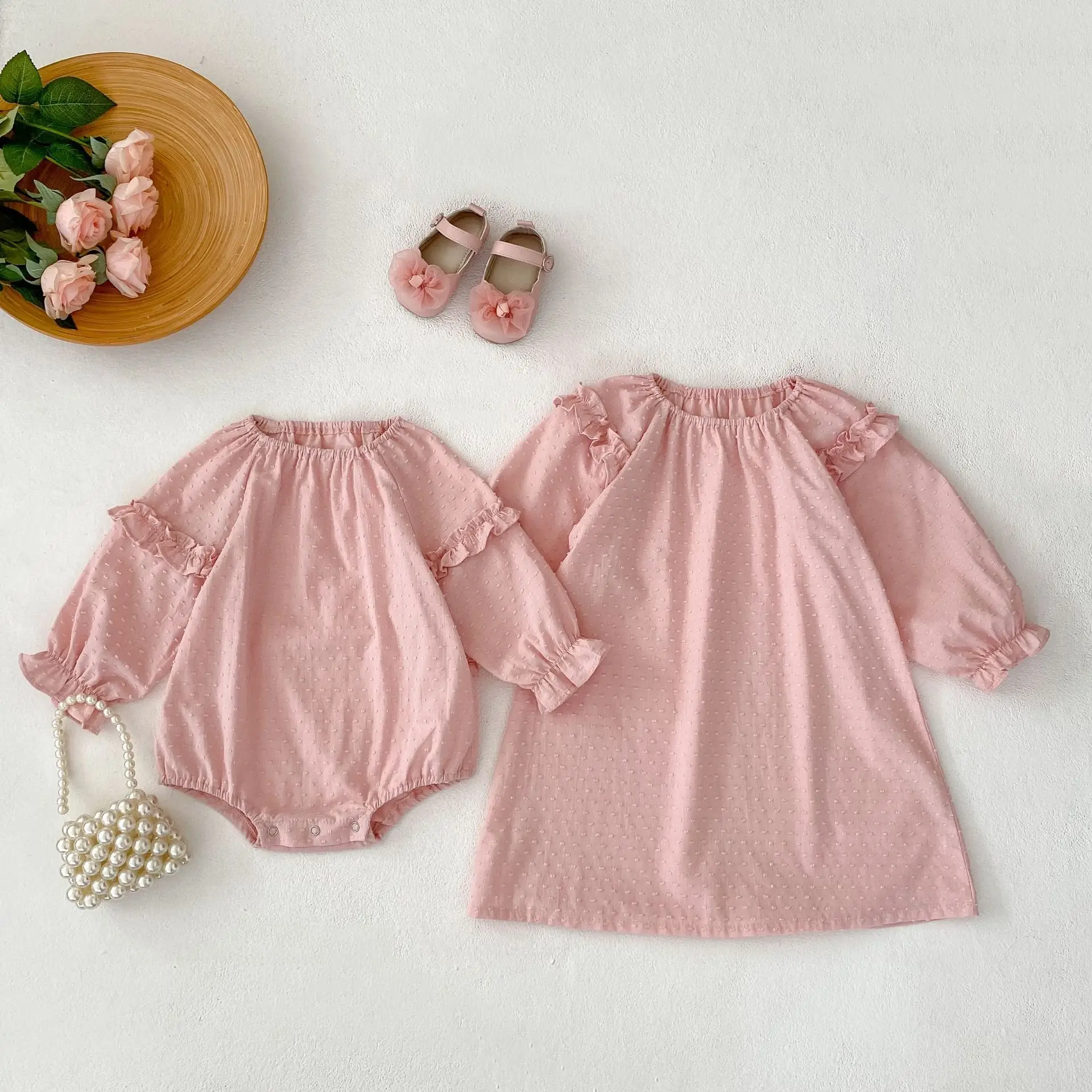

Newborn Infant Jumpsuit Loose Girls Princess Dress Toddler Clothes 2025 Autumn New Baby Girl Long Sleeve Lace Bodysuit Cotton