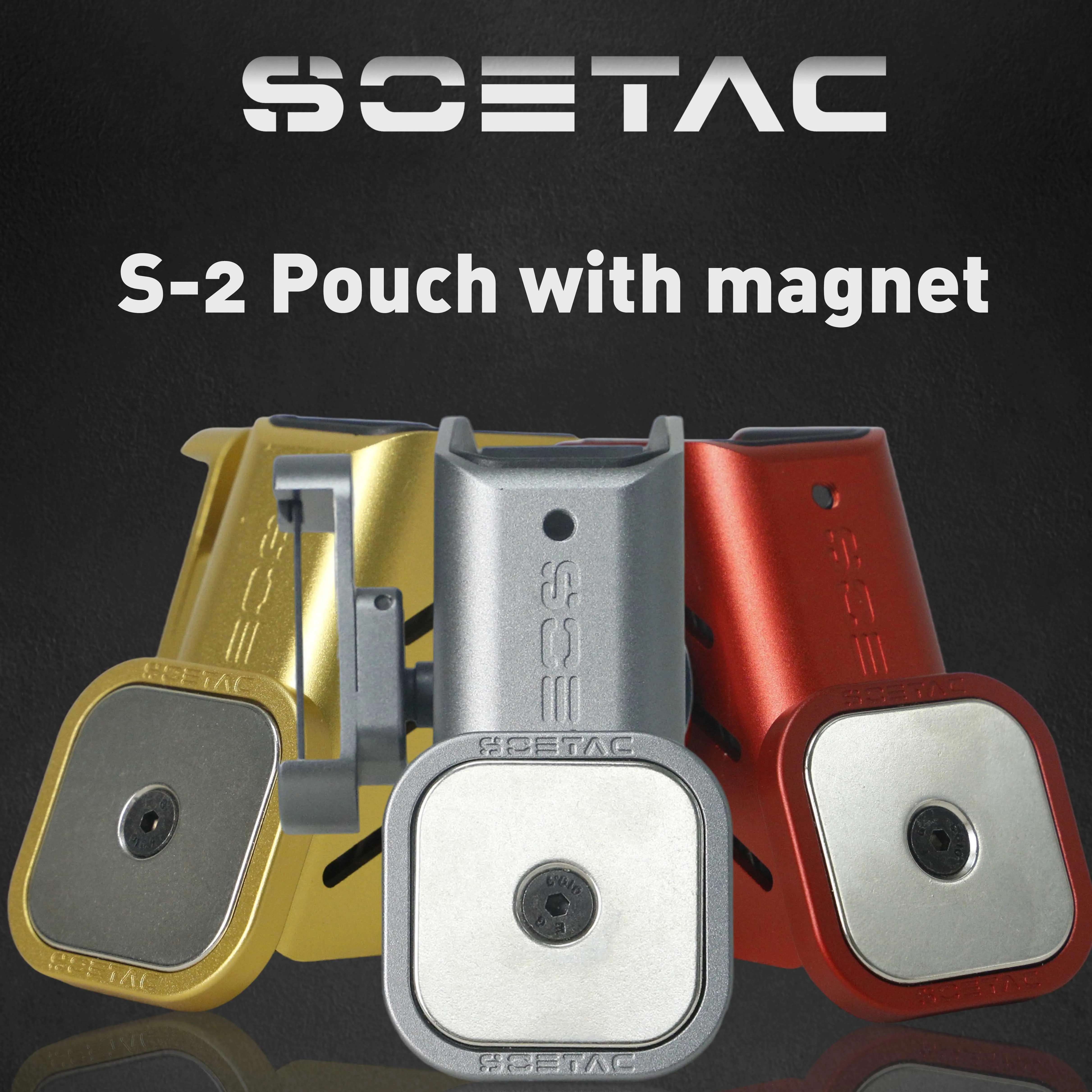 

SOETAC IPSC Shooting Competition Universal Magazine Pouch with Magnetic Clip Set Adjustable Size 1.5" Belt Clip IDPA Sports