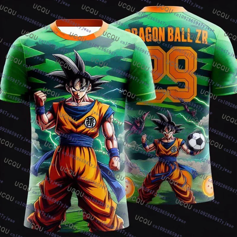Japanische Anime-Sonderausgabe Dragon Ball Fußballtrikot Dragon Ball Cosplay T-Shirt für Männer und Frauen Übergroßes Schnelltrocknendes Sport-T-Shirt